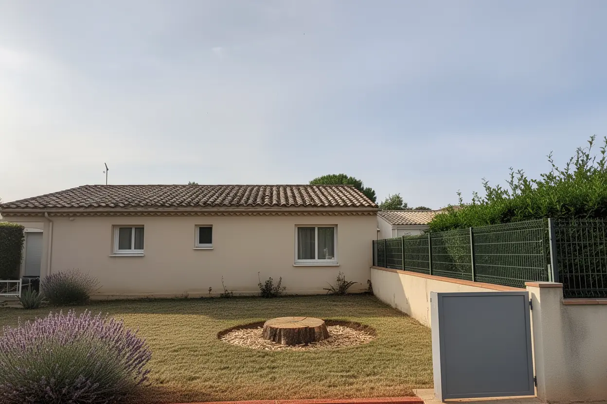 Jardin sécurisé après démontage du pin à Milhaud