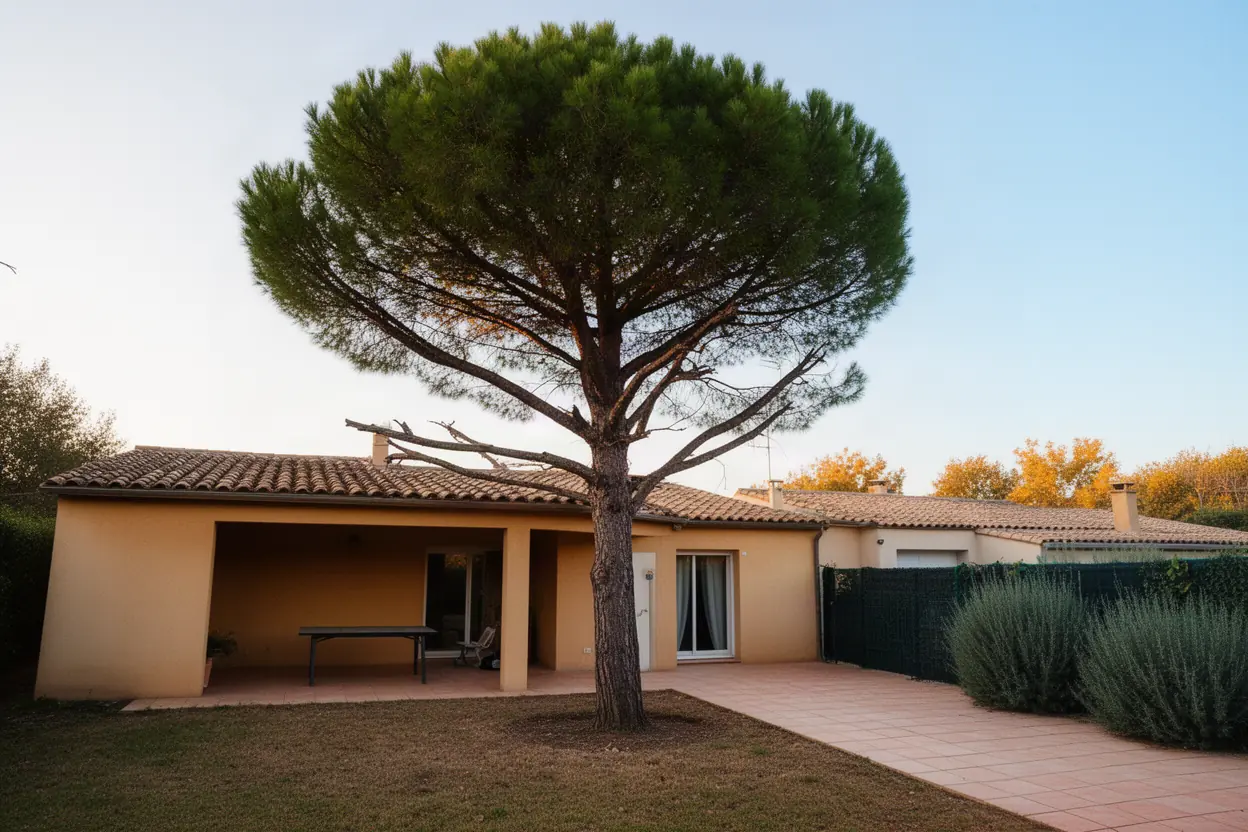 Pin dense avant taille raisonnée à Nîmes